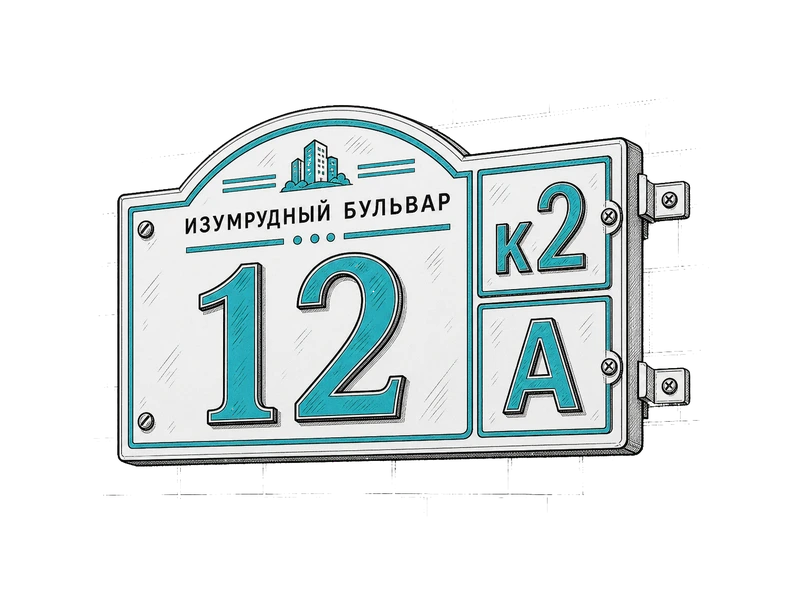 С корпусом и литерой — изображение услуги Адресные таблички на дом в PrintSpirit