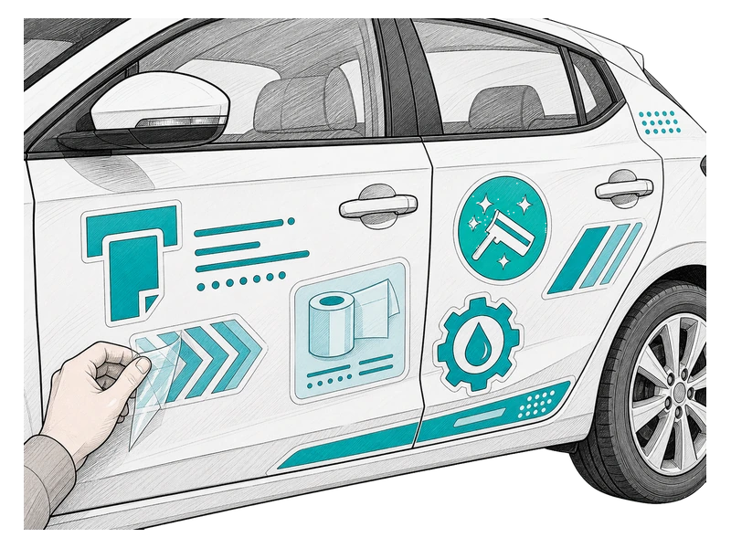 Наклейки на авто — изображение услуги Брендирование автомобиля в PrintSpirit