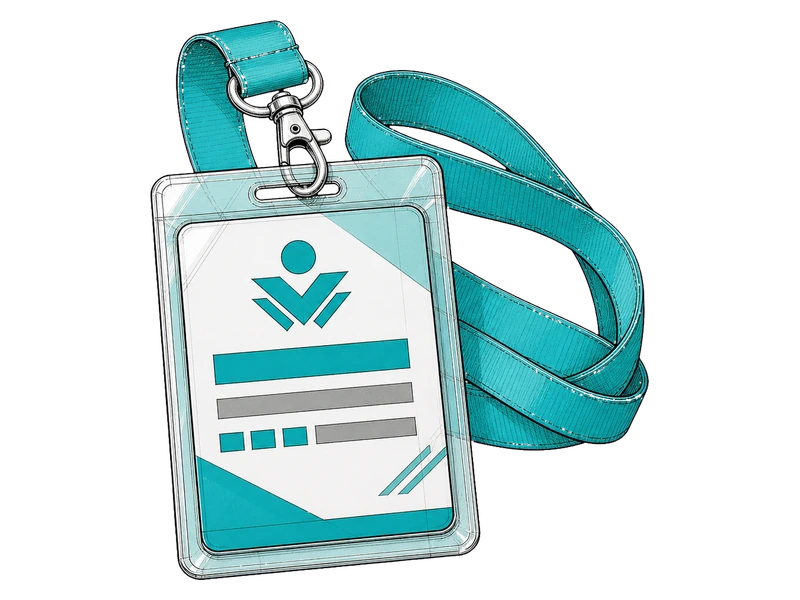 С лентой-lanyard — изображение услуги Изготовление бейджей в PrintSpirit