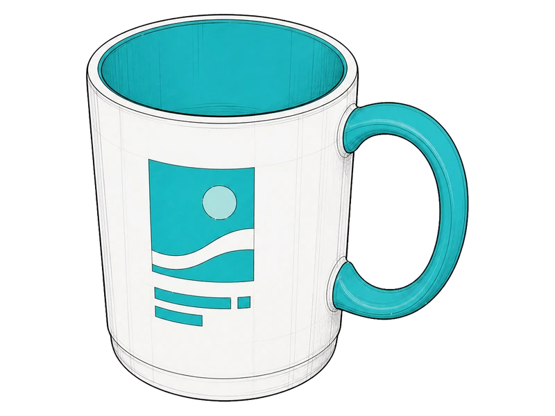 С цветной внутренней частью — изображение услуги Кружки с логотипом в PrintSpirit