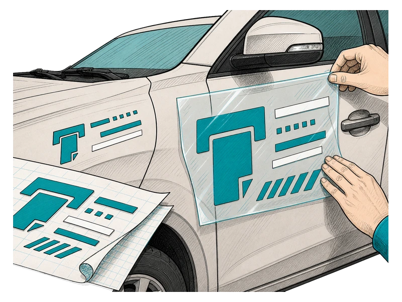 Плоттерная резка — изображение услуги Наклейки на автомобиль в PrintSpirit