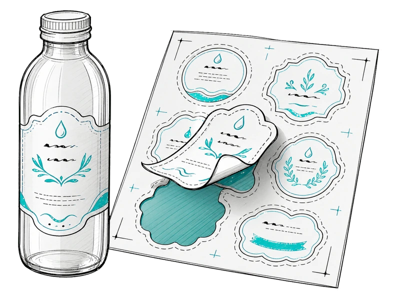 Фигурная резка — изображение услуги Наклейки и этикетки на бутылки в PrintSpirit