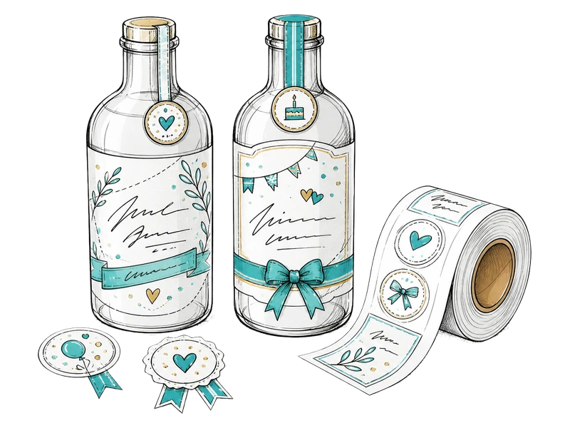 Именные на событие — изображение услуги Наклейки и этикетки на бутылки в PrintSpirit
