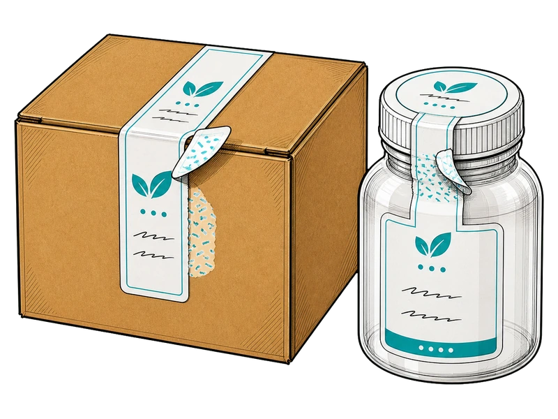 Наклейки-пломбы — изображение услуги Наклейки на упаковку в PrintSpirit