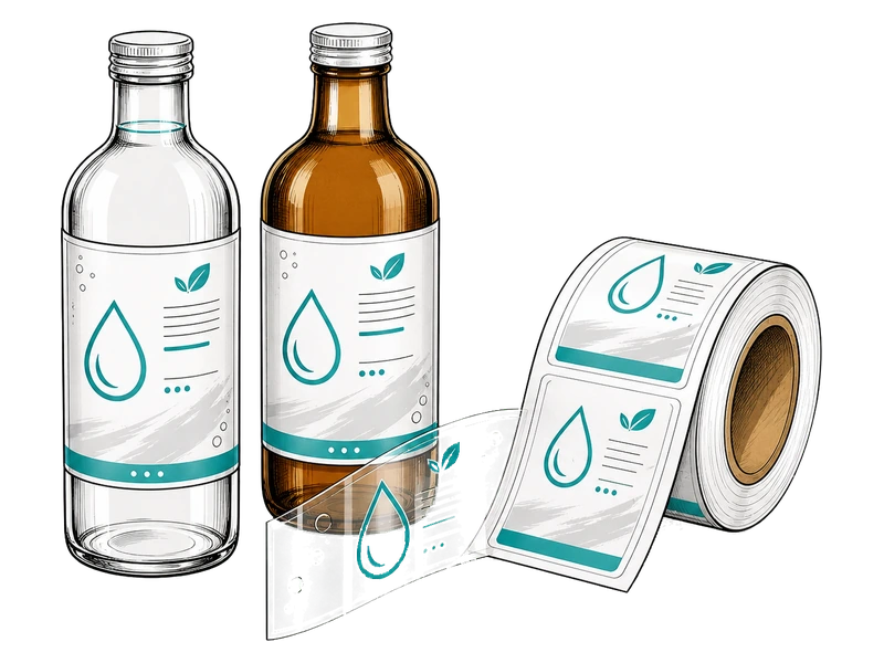 На бутылки — изображение услуги Наклейки на упаковку в PrintSpirit