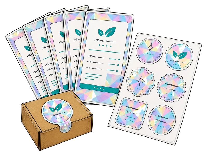Голографические — изображение услуги Наклейки на упаковку в PrintSpirit