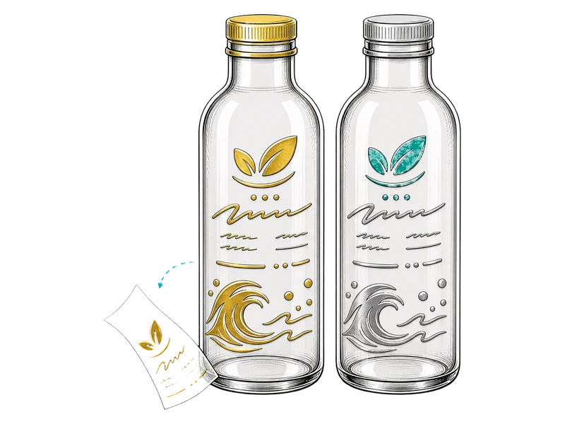 Золото / серебро — изображение услуги Наклейки UV DTF для бутылок в PrintSpirit