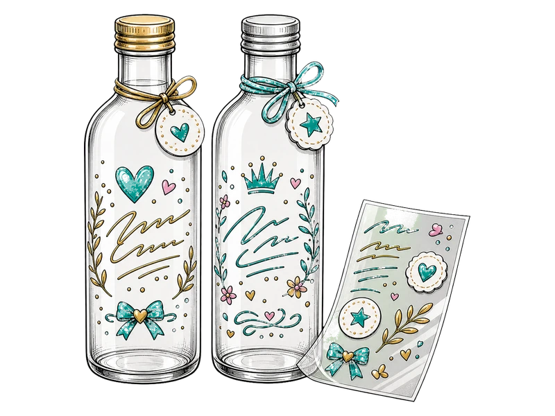 Именные / подарочные — изображение услуги Наклейки UV DTF для бутылок в PrintSpirit