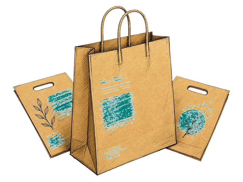 Крафтовые — изображение услуги Бумажные пакеты с логотипом в PrintSpirit