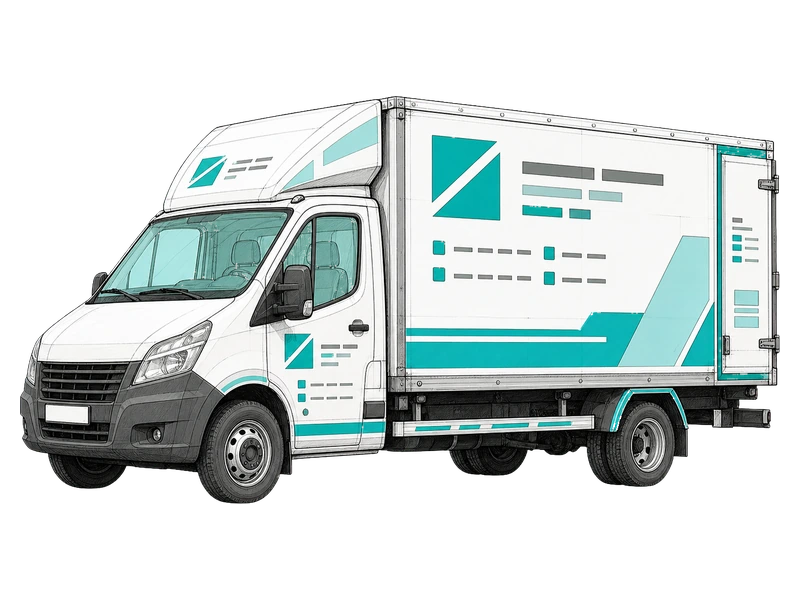 Логотип и контакты — изображение услуги Реклама на автомобиль в PrintSpirit