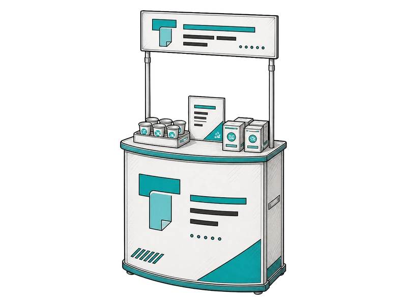 Промостойки — изображение услуги Выставочные стенды с продукцией в PrintSpirit